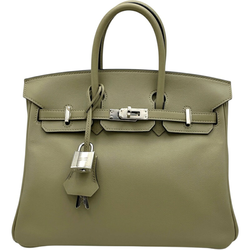 エルメス HERMES バーキン25 A刻 セージ SV金具 スイフト レディース ハンドバッグ【中古】