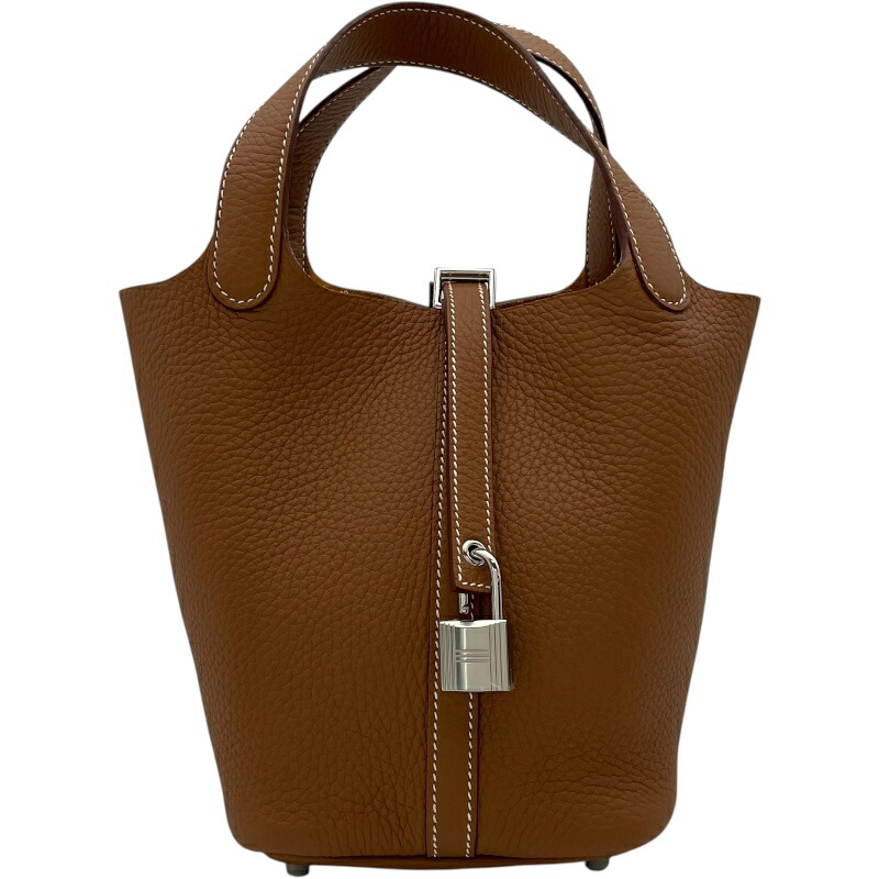 エルメス HERMES ピコタンロックPM W刻 ゴールド SV金具 トリヨン レディース ハンドバッグ【中古】｜OKURA（おお蔵）店