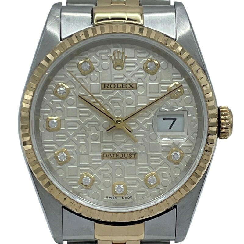 ロレックス ROLEX デイトジャスト ホリコン 16233G ゴールド K18/SS メンズ 腕時計【中古】