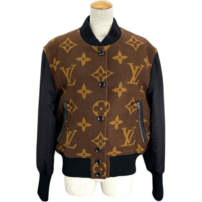 ルイ・ヴィトン LOUIS VUITTON ジャイアントモノグラムボンバージャケット FMJA15 ブラウン ウール レディース ブルゾン【中古】