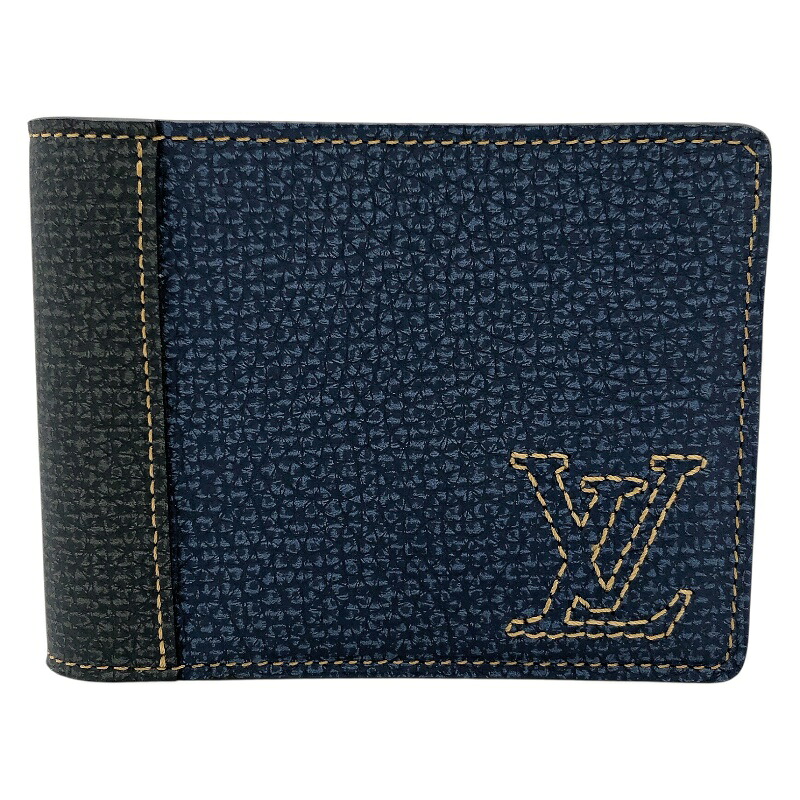 【最大限度40,000円OFFクーポン券別れ別れ中！】ルイ・ヴィトン LOUIS VUITTON ミュルティクレ4 M81815 青み メンズ 二つ折り紙入れ【中古】