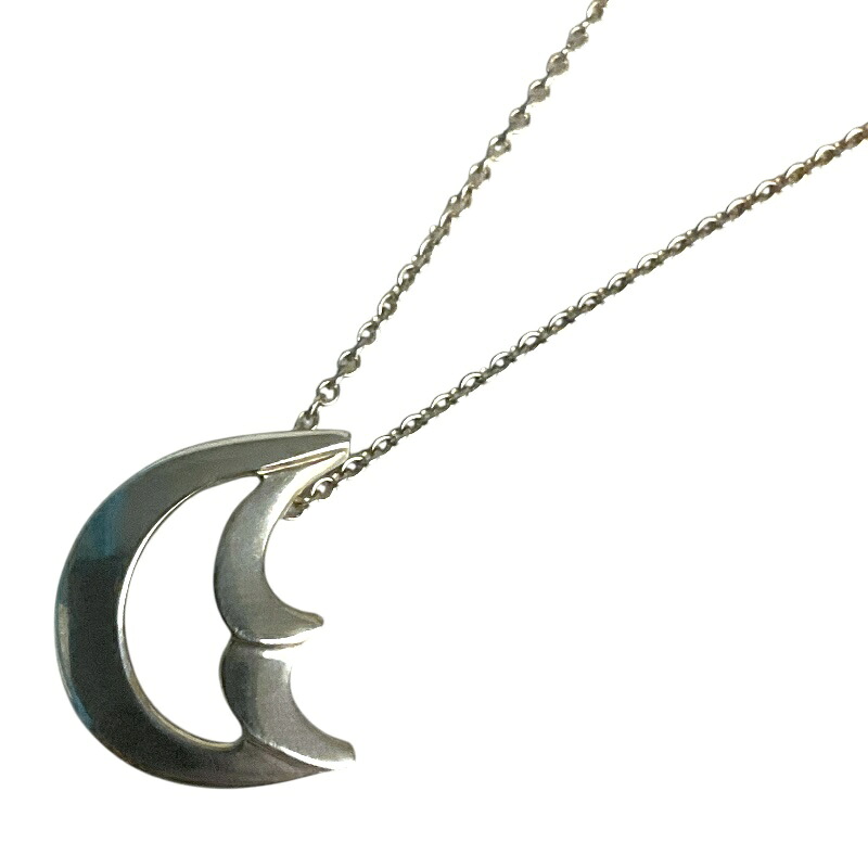 ティファニー TIFFANY＆CO ｸﾚｾﾝﾄﾑｰﾝﾈｯｸﾚｽ シルバー SV アクセサリー【中古】