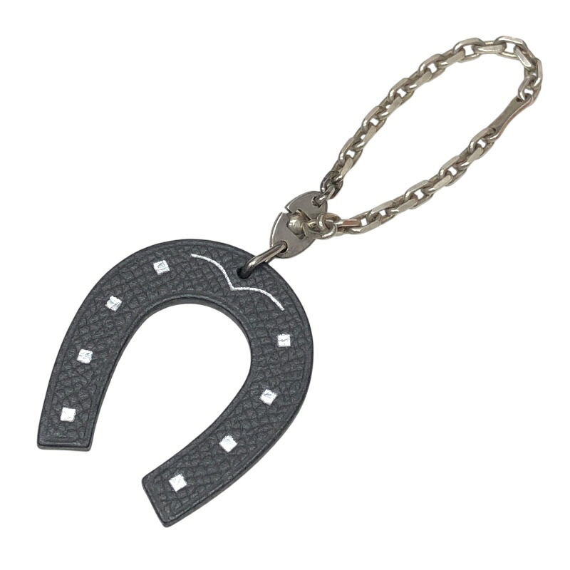 【6/1～ 最大限度30,000円OFF引き換え証！】エルメス HERMES ホースシューチャーム オレンジ色 黒いこと SV925  ユニ一発やる 余分の物小物【中古】