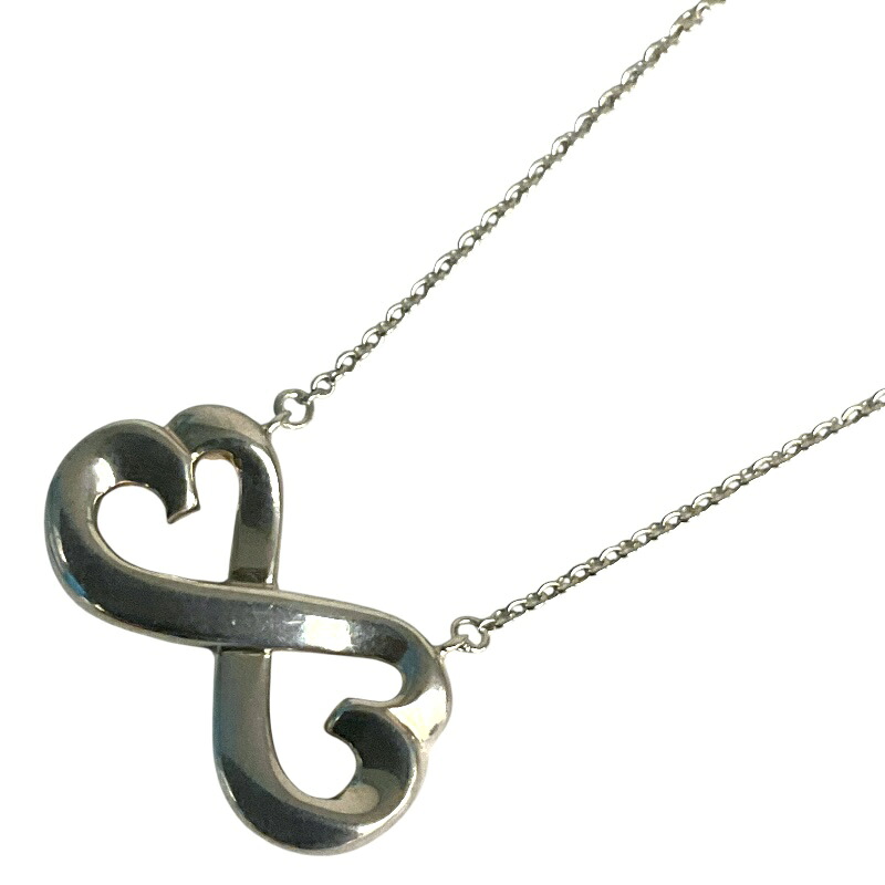 ティファニー TIFFANY＆CO ﾀﾞﾌﾞﾙﾗﾋﾞﾝｸﾞﾊｰﾄﾈｯｸﾚｽ シルバー シルバー アクセサリー【中古】