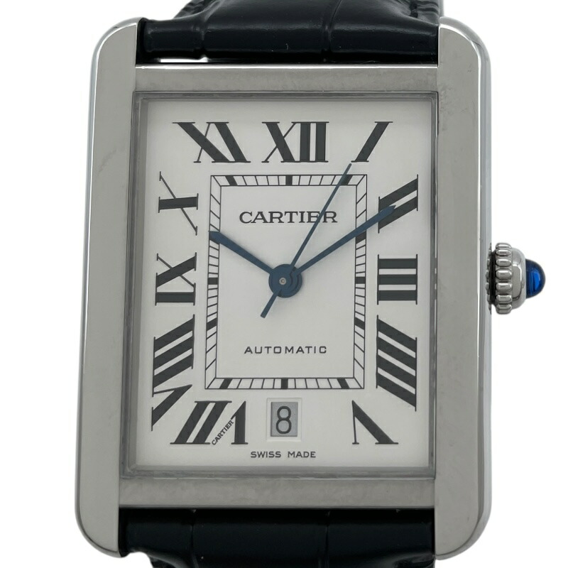 カルティエ Cartier タンクソロ XL W5200027 シルバー SS 自動巻き メンズ 腕時計【中古】