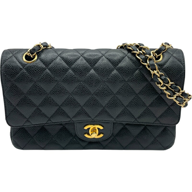 シャネル CHANEL マトラッセ25 A01112 13番台 ブラック GD金具 キャビアスキン レディース ショルダーバッグ【中古】
