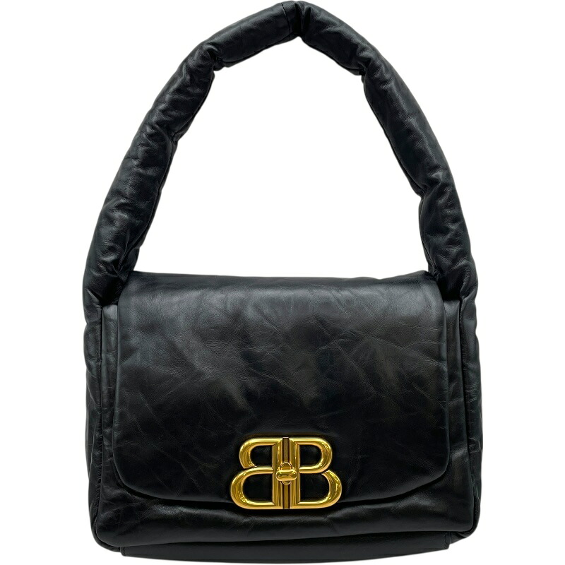 【6/1～ 最大限度30,000円OFFクーポン券！】バレンシアガ BALENCIAGA モナコ公国一肩先 787896 黒いこと なめし革 レディース ハンドバック【中古】