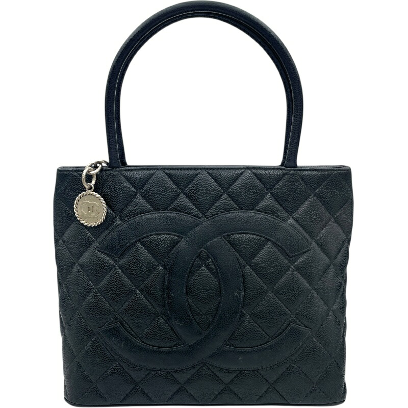 シャネル CHANEL 復刻トート A01804 6番台 ブラック SV金具 キャビアスキン レディース トートバッグ【中古】
