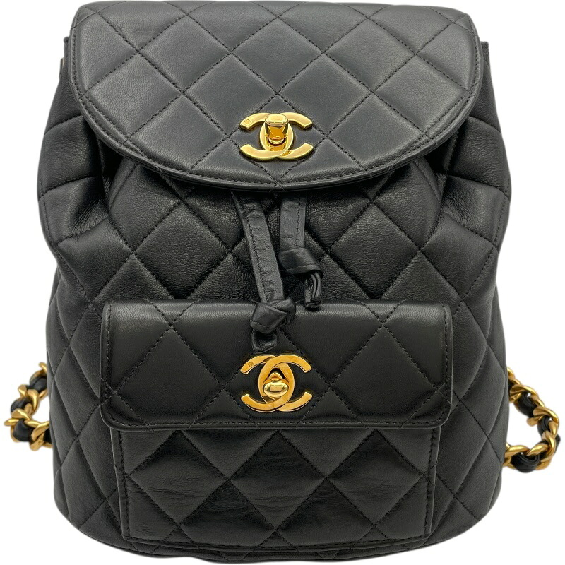 【6/1～ 最大限度30,000円OFFクーポン券！】シャネル CHANEL マトラッセ 背嚢 3番台 黒いこと GD金具 子ヒツジ人はだ レディース 背嚢・デイパック【中古】