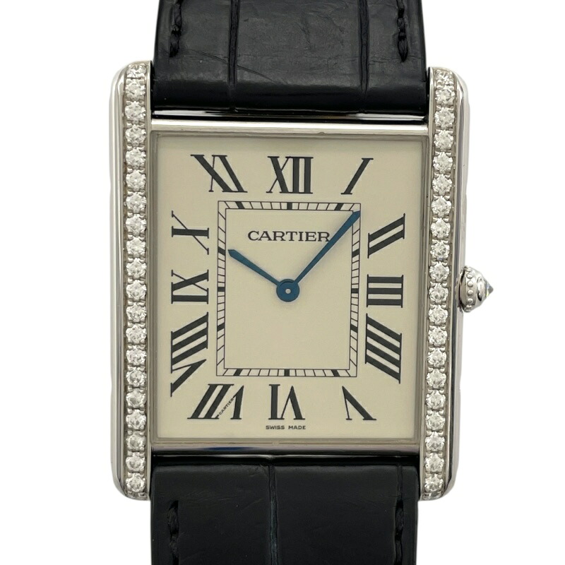 カルティエ Cartier タンクルイ カルティエXL WT200006 シルバー SS 手巻き メンズ 腕時計【中古】