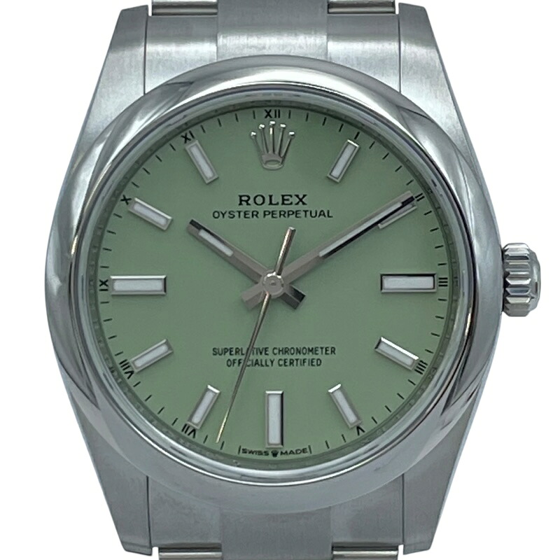 ロレックス ROLEX オイスターパーペチュアル34 ピスタチオ 124200 ピスタチオ SS ボーイズ 腕時計【中古】