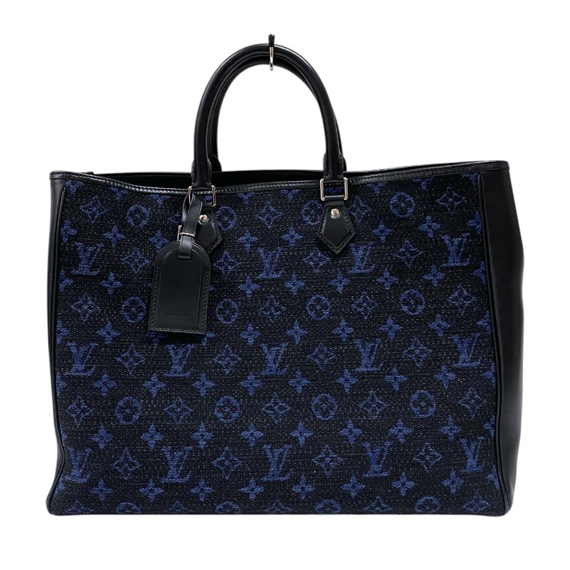 ルイ・ヴィトン LOUIS VUITTON グラン サック M55203 ブラック シルバー金具 ジャガード/レザー メンズ トートバッグ【中古】｜OKURA（おお蔵）店