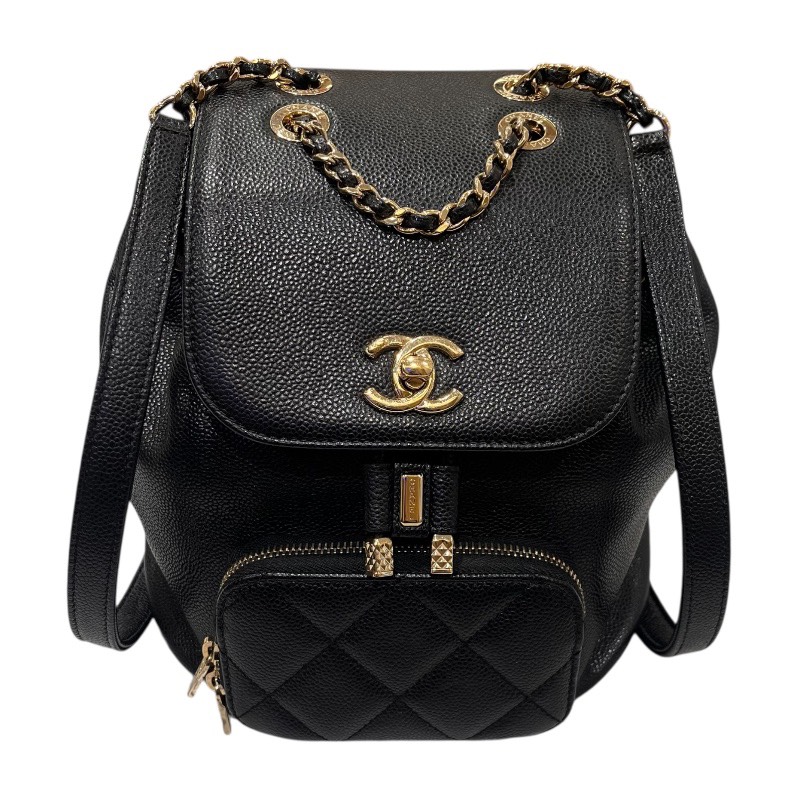 【6/1～ 最大限度30,000円OFFクーポン券！】シャネル CHANEL マトラッセ 御徒面子容器に並べる AS3530 黒いこと/ゴールド金具 キャビア レディース 背嚢・デイパック【中古】