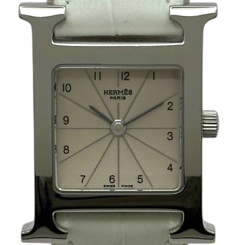 エルメス HERMES Hウォッチ HH1.210 アイボリー ステンレススチール クオーツ レディース 腕時計【中古】|OKURA(おお蔵)店