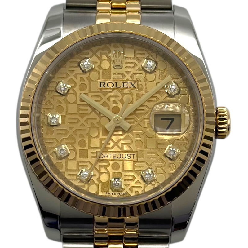 ロレックス ROLEX デイトジャスト36ホリコン 116233G シャンパン K18/ステンレススチール 自動巻き メンズ 腕時計【中古】