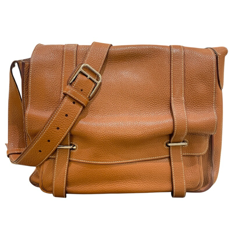 エルメス HERMES スティーブブザス35 ゴールド/シルバー金具 トリヨン メンズ メッセンジャーバッグ【中古】