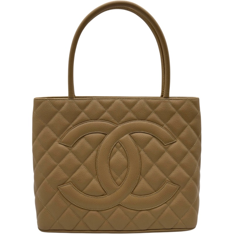 シャネル CHANEL 復刻トート A01804 8番台 ベージュ GD金具 キャビア レディース ハンドバッグ【中古】