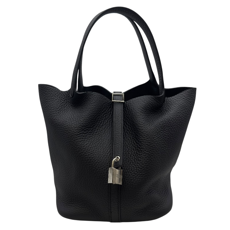 エルメス HERMES ピコタンロックMM K刻 ブラック シルバー金具 トリヨン レディース ハンドバッグ【中古】