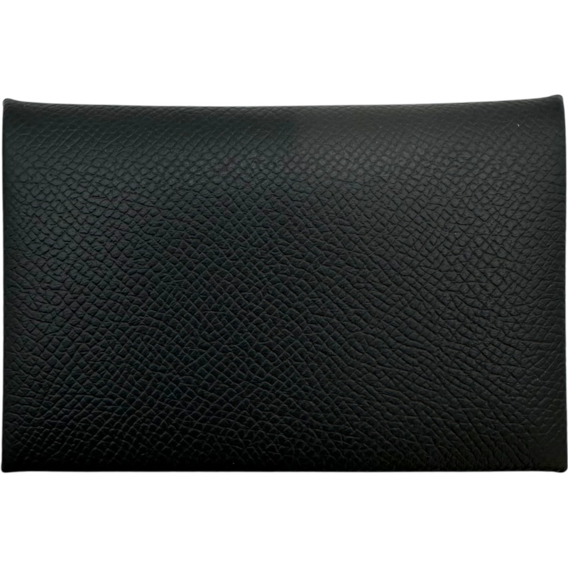 【6/1～ 最大限度30,000円OFF引き換え証！】エルメス HERMES カルヴィ W刻 黒いこと しろがね色金具 エプソン メンズ 名刺入れ【中古】