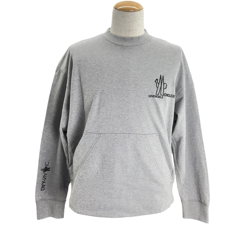 モンクレール MONCLER ロゴスウェットシャツ グレー コットン メンズ 長袖シャツ【中古】