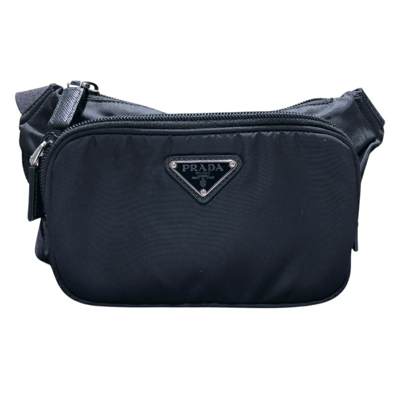 プラダ PRADA Re-Nylon Xサフィアーノ ショルダーバッグ 2VH128 ブラック ナイロン ユニセックス ボディバッグ【中古】