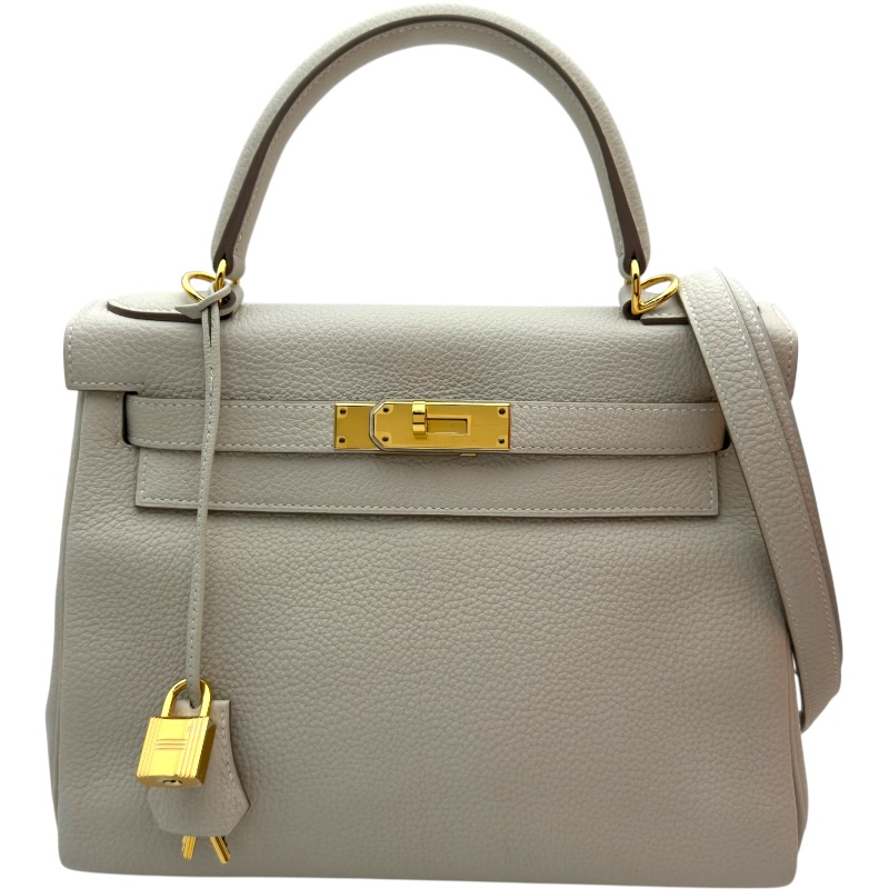 エルメス HERMES ケリー28 内縫い W刻 クレ ゴールド金具 トゴ レディース ハンドバッグ【中古】