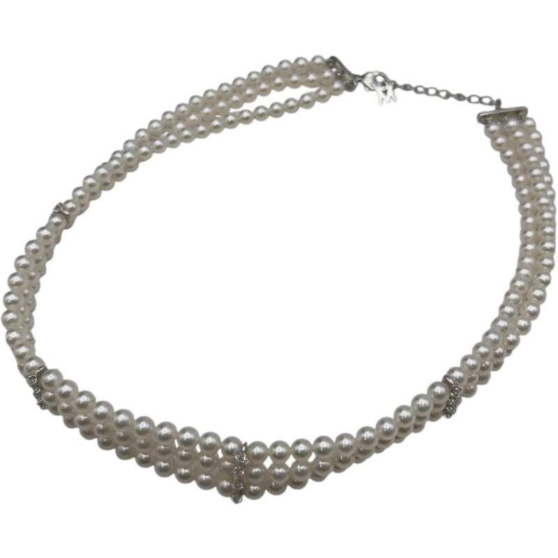 ミキモト MIKIMOTO ネックレス ホワイトゴールド K18 ジュエリー【中古】|OKURA(おお蔵)店