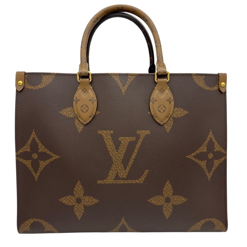 ルイ・ヴィトン LOUIS VUITTON オンザゴー MM M45321 ブラウン モノグラム・ジャイアント・リバース レディース ショルダーバッグ【中古】