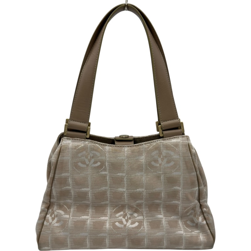 シャネル CHANEL ニュートラベルライン トートバッグ A20518 8番台 ベージュ ナイロンジャガード レディース トートバッグ【中古】