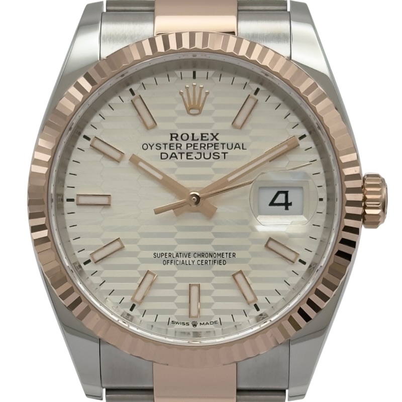 ロレックス ROLEX デイトジャスト36 フルーテッドモチーフ 126231 シルバー ピンクゴールド/ステンレススチール メンズ 腕時計【中古】｜OKURA（おお蔵）店