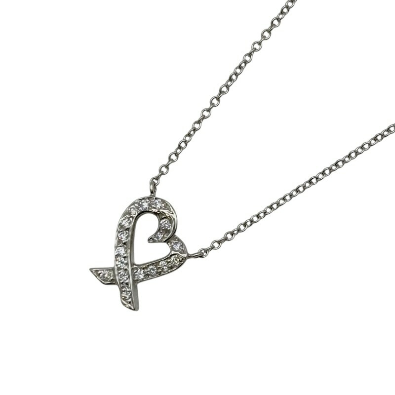 ティファニー TIFFANY＆CO ラビングハートネックレス プラチナ Pt950 ジュエリー【中古】