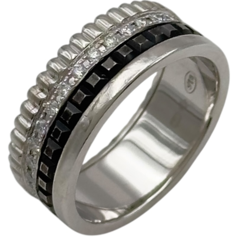ブシュロン BOUCHERON キャトル ダイヤ ブラックリング スモール ホワイトゴールド Au750/ブラックPVD ダイヤモンド ジュエリー【中古】|OKURA(おお蔵)店