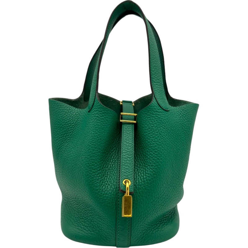 エルメス HERMES ピコタンロックPM A刻 ヴェールヴェルティゴ ゴールド金具 トリヨン レディース ハンドバッグ【中古】