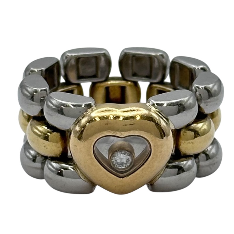 ショパール Chopard ハッピーダイヤリング ゴールド/ステンレススチール K18SS ジュエリー【中古】