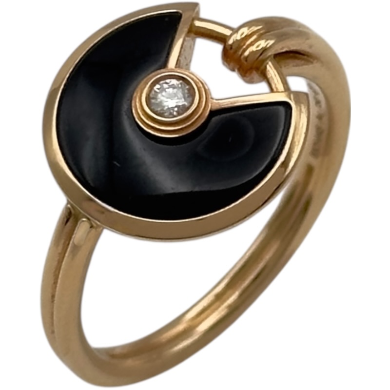 カルティエ Cartier アミュレットドゥカルティエリング ピンクゴールド Au750 オニキス ジュエリー【中古】
