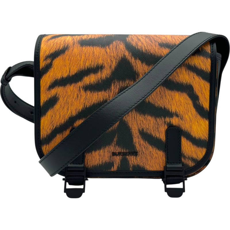 バーバリー BURBERRY レオパードショルダーバッグ 8050873 オレンジ/ブラック PVC/レザー レディース ショルダーバッグ【中古】