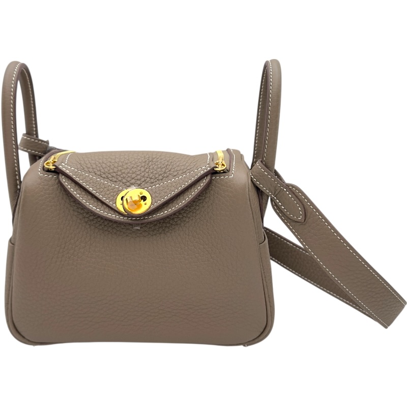 エルメス HERMES リンディミニ U刻印 エトゥープ ゴールド金具 トリヨン レディース ショルダーバッグ【中古】