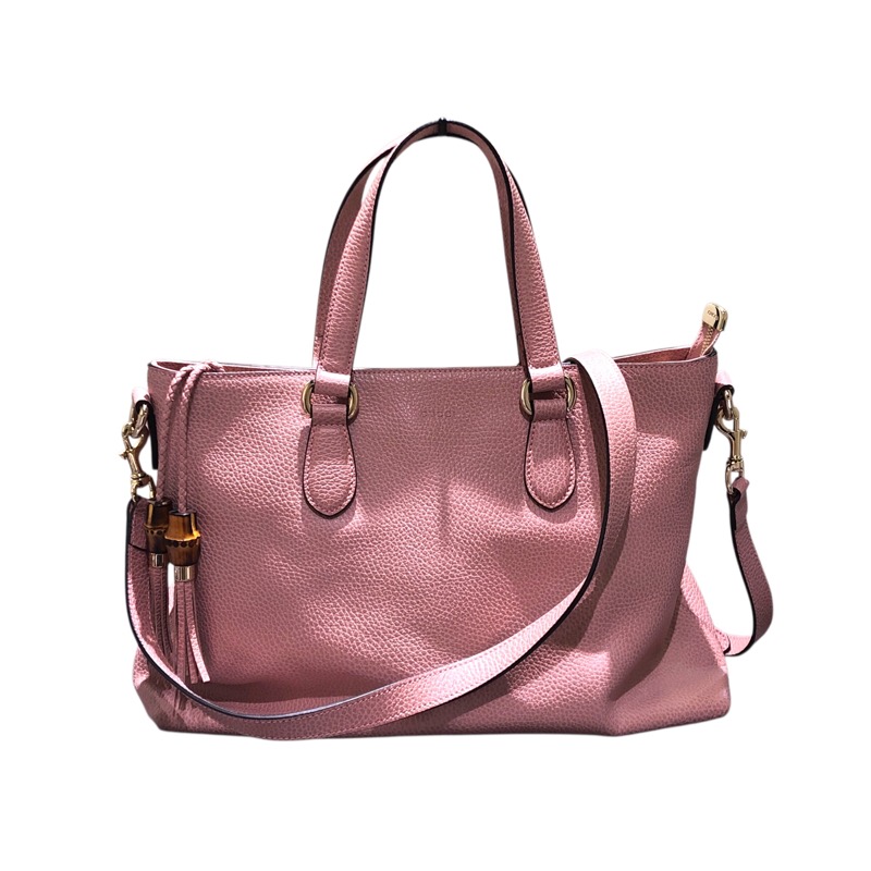 グッチ GUCCI レザートートバッグ 449642 ピンク レザー レディース トートバッグ【中古】