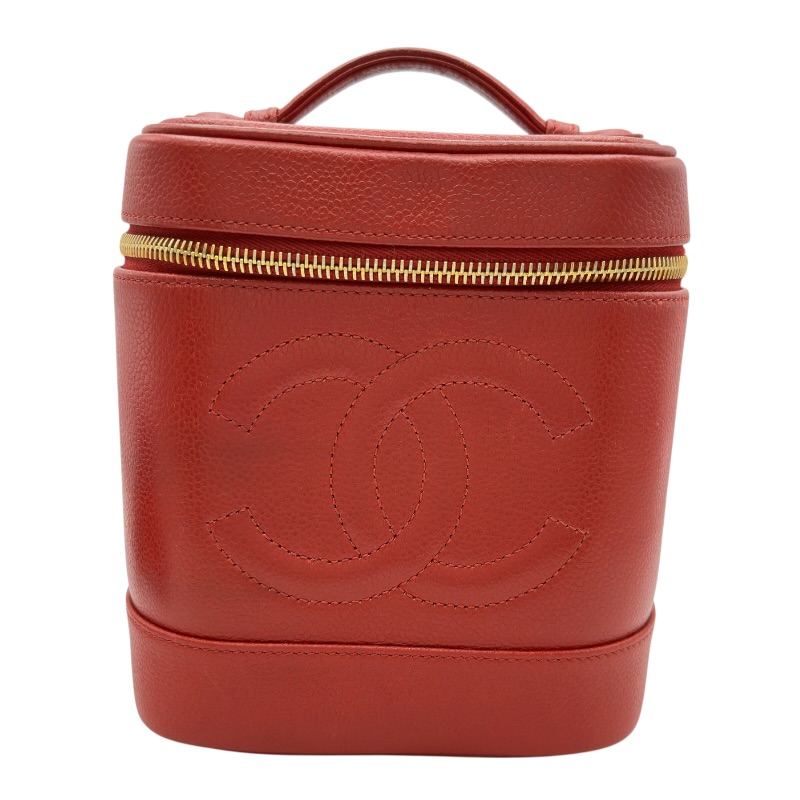 シャネル CHANEL バニティ A01998 4番台 赤いこと/ゴールド金具 キャビア人はだ レディース 合財袋【中古】