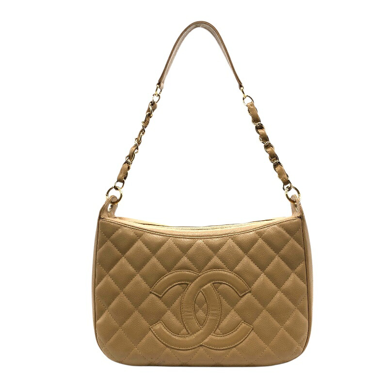 【6/1～ 最大限度30,000円OFFクーポン券！】シャネル CHANEL ココマーク 虚蝉ショルダーバッグ A20993 ベージュ キャビア人はだ レディース ショルダーバッグ【中古】