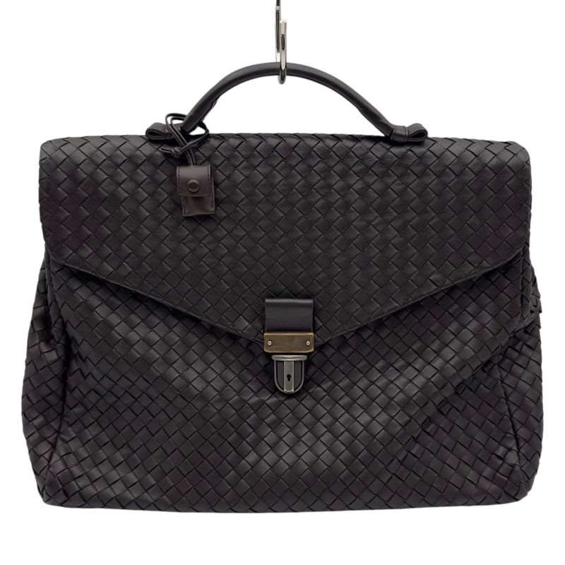 ボッテガヴェネタ イントレチャート ブリーフケース 黒 A4 PC可 人気ラグジュアリーブランド【BOTTEGA VENETA/ボッテガ・ヴェネタ