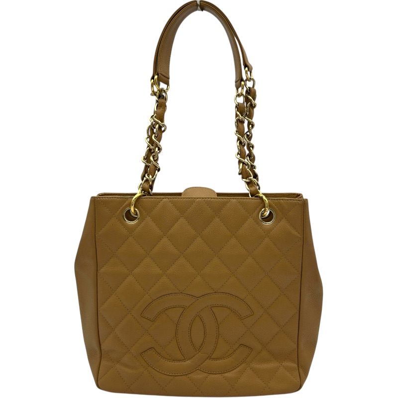 シャネル CHANEL PSTチェーントートバッグ A20994 11番台 ベージュ ゴールド金具 キャビアスキン レディース トートバッグ【中古】