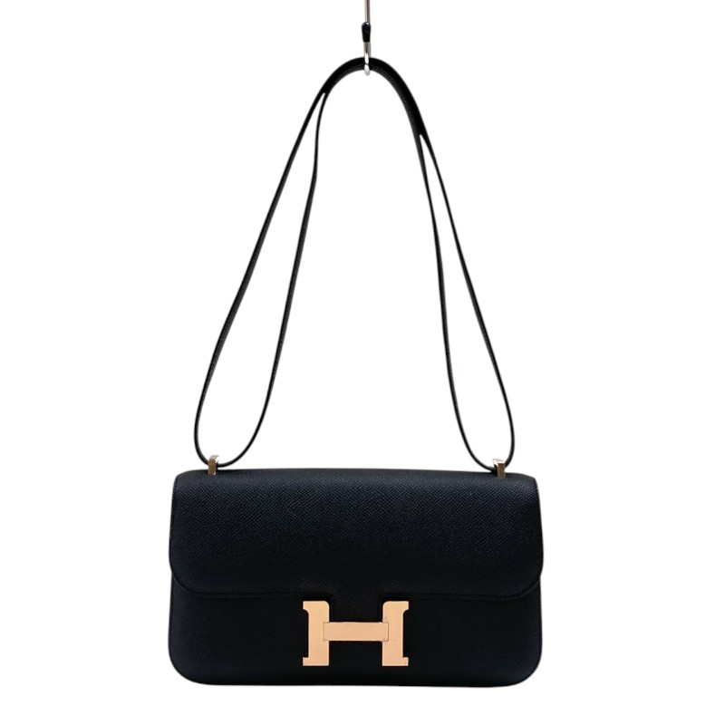 エルメス HERMES コンスタンスエラン W刻 ブラック ピンクゴールド金具 エプソン レディース ショルダーバッグ【中古】