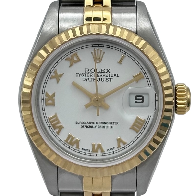 ロレックス ROLEX デイトジャスト 79173 ホワイト ゴールド/ステンレススチール レディース 腕時計【中古】