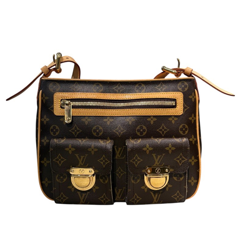 【6/1～ 最大限度30,000円OFFクーポン券！】ルイ・ヴィトン LOUIS VUITTON ハドソンGM M40045 赤銅色 モノグラム レディース ショルダーバッグ【中古】