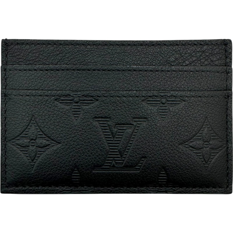 ルイ・ヴィトン LOUIS VUITTON ポルト・カルト・ダブル M81415 ブラック モノグラム・シャドウ メンズ カードケース【中古】