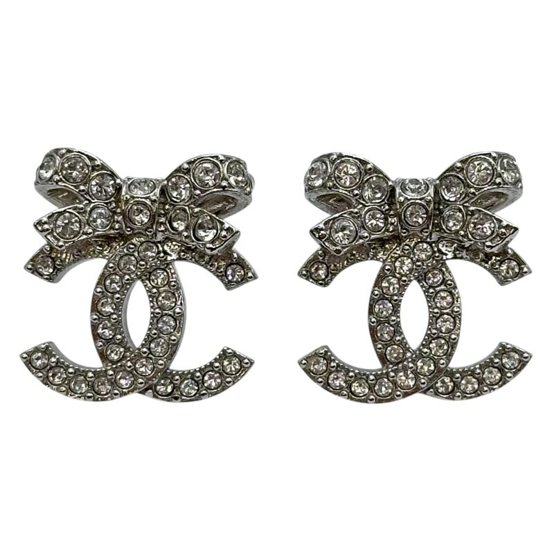 楽天市場】CHANEL シャネル ピアスラインストーンリボン ココマーク