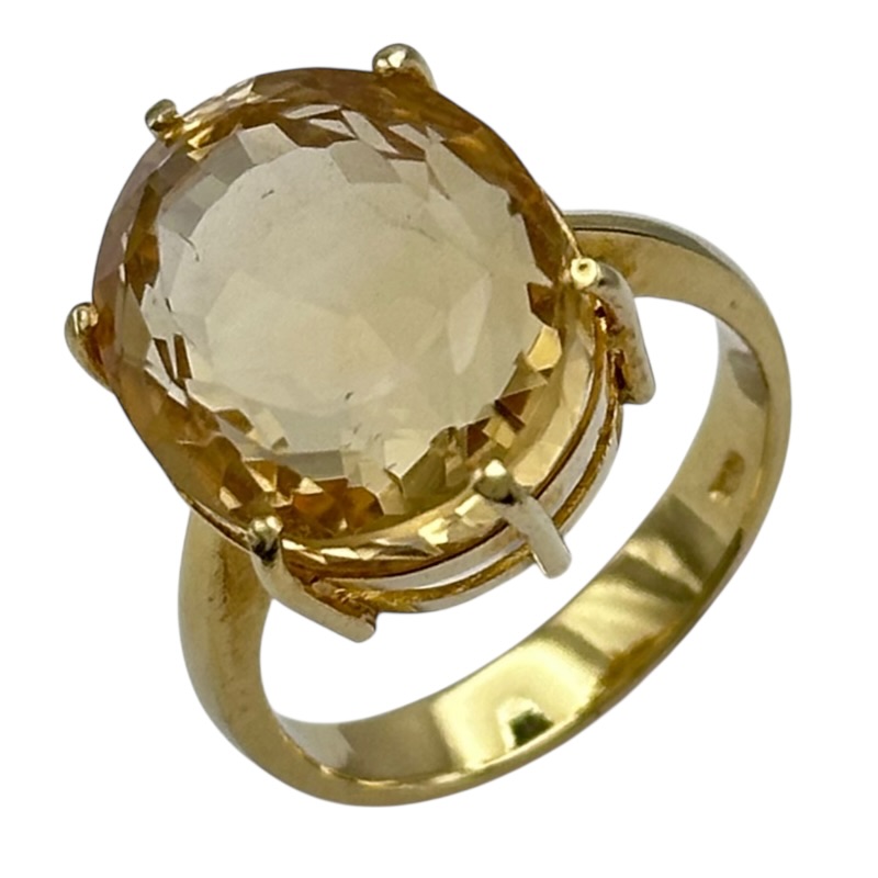 750 シトリンリング ゴールド 750 ジュエリー【中古】