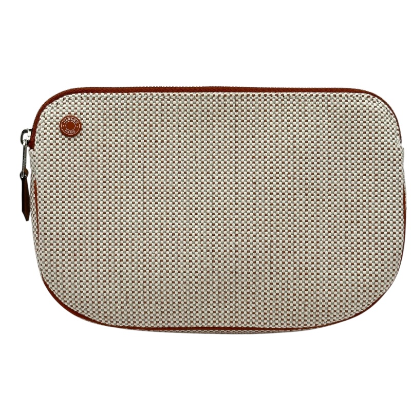 エルメス HERMES エシャペポーチ コニャック/シルバー金具 トワル/アニョーミロ レディース ポーチ【中古】 29,900円