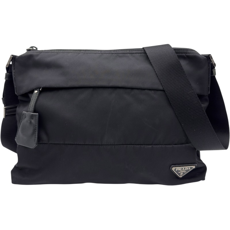 プラダ PRADA ナイロン メッセンジャーバッグ BT0739 ブラック ナイロン レディース ショルダーバッグ【中古】